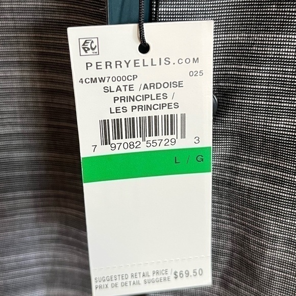 Perry Ellis  Short-Sleeve Button-Up Shirt in Slate BNWT - Picture 7 of 7